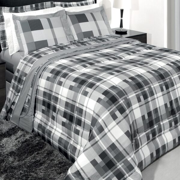 Colcha Jacquard Queen 3 Pecas Cinza - Hotel Proficione