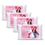 Kit 04 Travesseiros Toque de Seda Percal 180 Fios 70x50cm