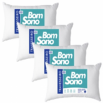 Kit 04 Travesseiros Bom Sono 70x50cm Fibra Siliconada