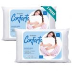 Kit 2 Travesseiros Conforto Suporte Médio 65x45cm