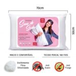 Kit 04 Travesseiros Toque de Seda Percal 180 Fios 70x50cm
